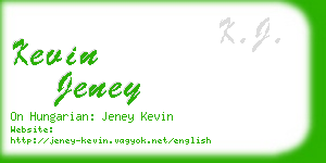 kevin jeney business card